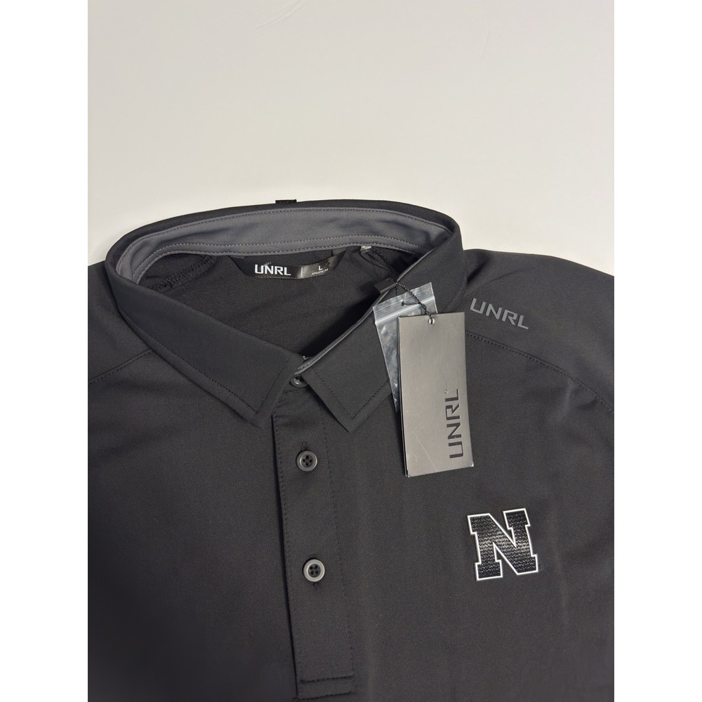 UNRL Tradition Polo Men's L Short Sleeve Performance Nebraska Huskers Football - Picture 5 of 12